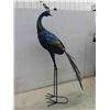 Image 1 : Colorful Metal Peacock 35'' Tall 