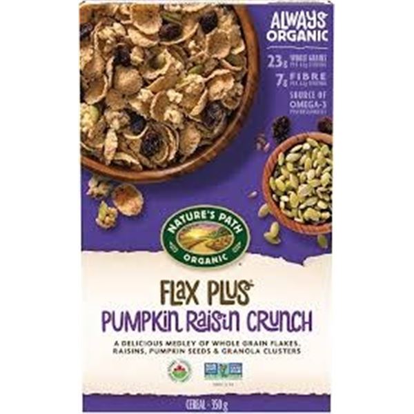 NEW 2 X 350G NATURES PATH FLAX PLUS PUMPKIN RAISIN