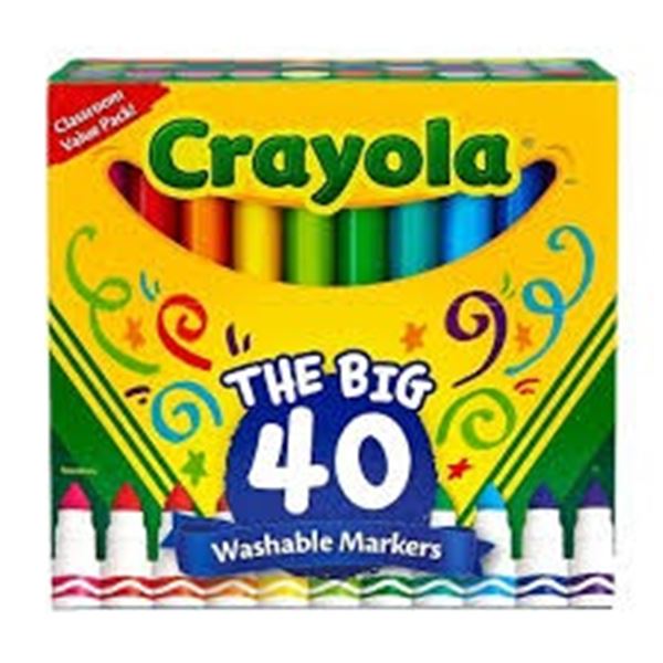 NEW 40 CRAYOLA THE BIG WASHABLE MARKERS