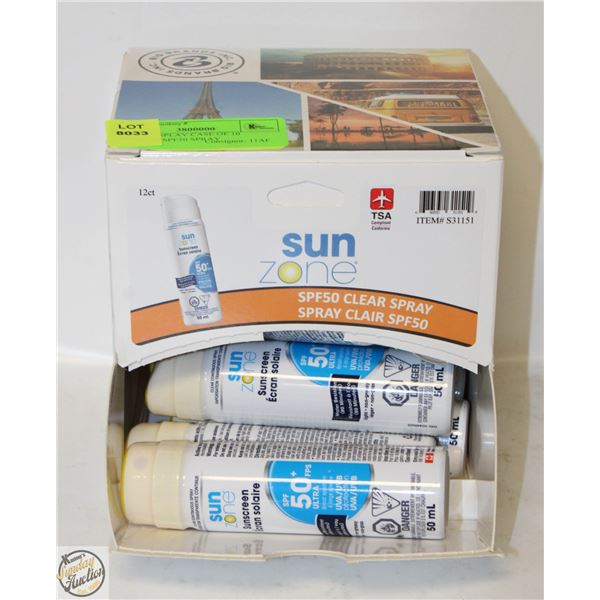 STORE DISPLAY CASE OF 10 SUNZONE SPF50 SPRAY