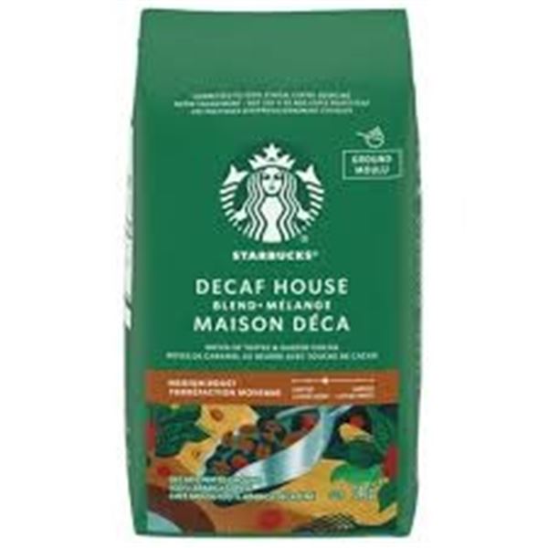 NEW 340G STARBUCKS DECAF HOUSE MEDIUM ROAST
