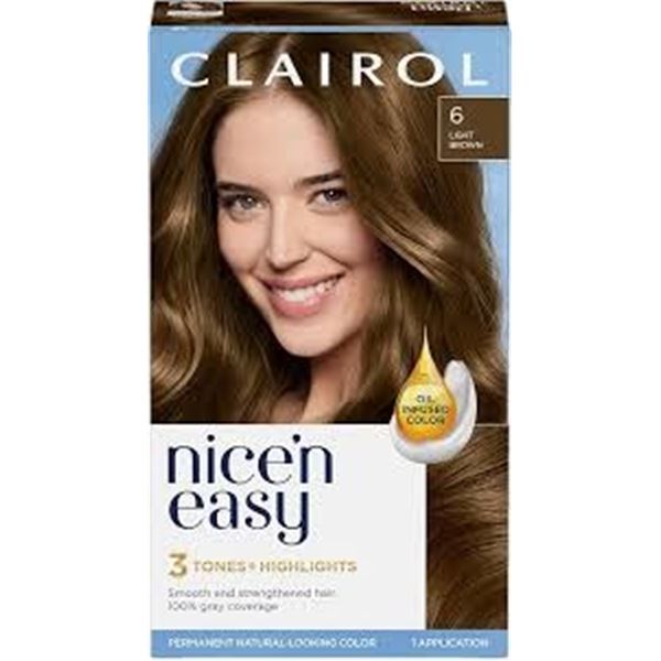 NEW CLAIROL NICEN EASY 3 TONES 6 LIGHT BROWN DYE