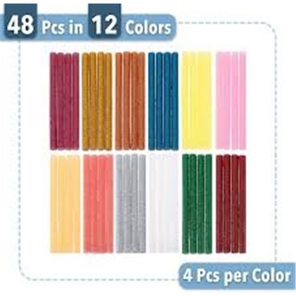 NEW 48 PIECES MR PEN GLITTER HOT GLUE STICKS
