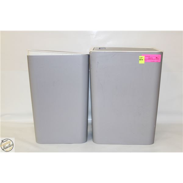 NEW TWO GARBAGE BIN SET WITH PUSH LIDS
