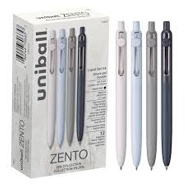 BRAND NEW 12 ASSORTED BARREL COLORS ZENTO PENS