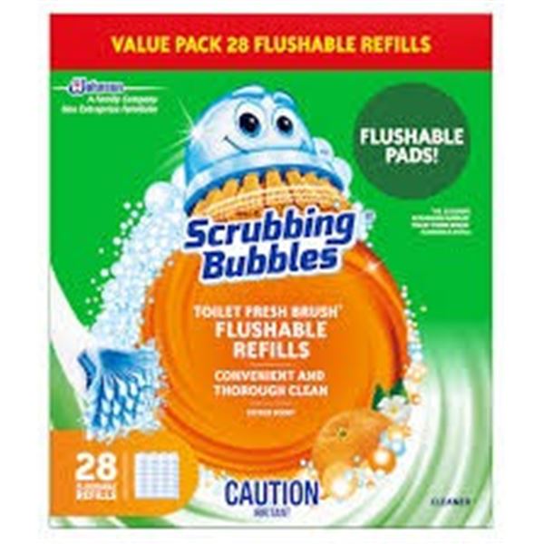 NEW 28 FLUSHABLE REFILLS SCRUBBING BUBBLES