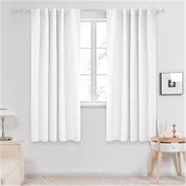 NEW DECONOVO LIGHT WHITE 42 X 72" CURTAINS