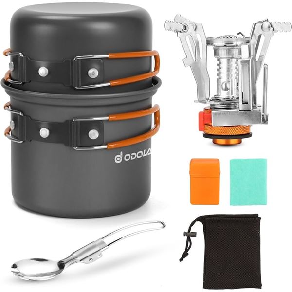 NEW ODOLAND ALUMINA CAMPING COOKWARE MESS KIT