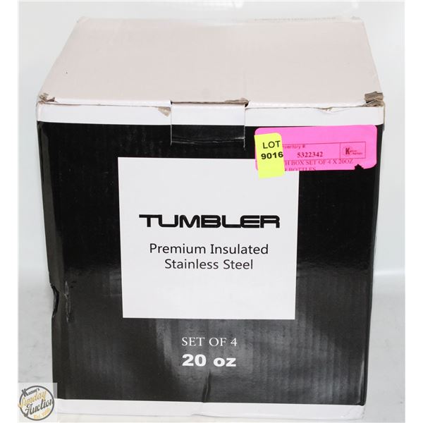 NEW WITH BOX SET OF 4 X 20OZ TUMBLER BOTTLES