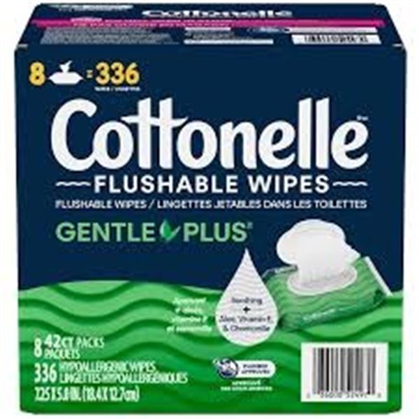 NEW WITH BOX 336 WIPES COTTONELLE FLUSHABLE WIPES