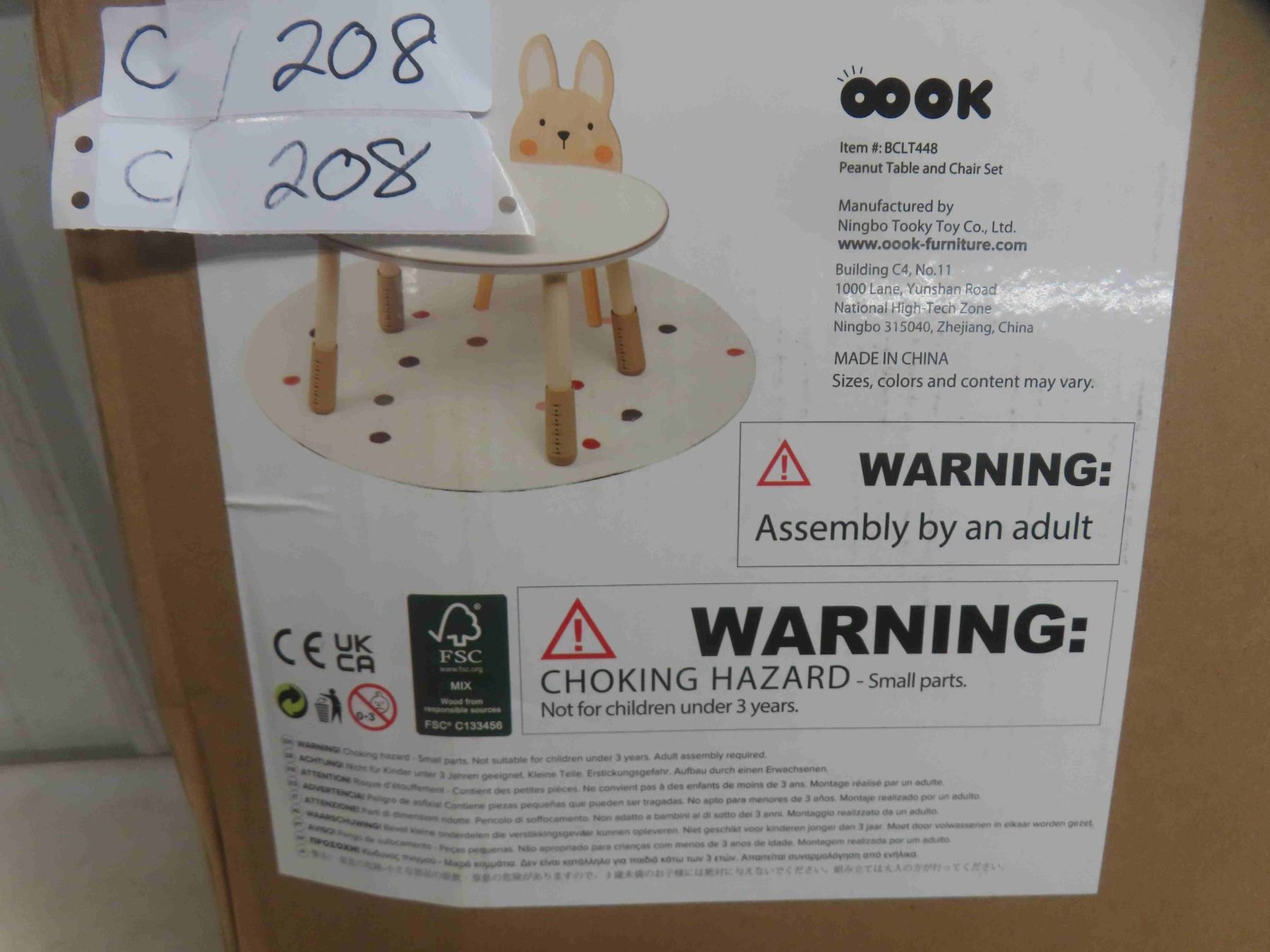 OOOK Wooden Kids Table and Chair Set, Waterproof