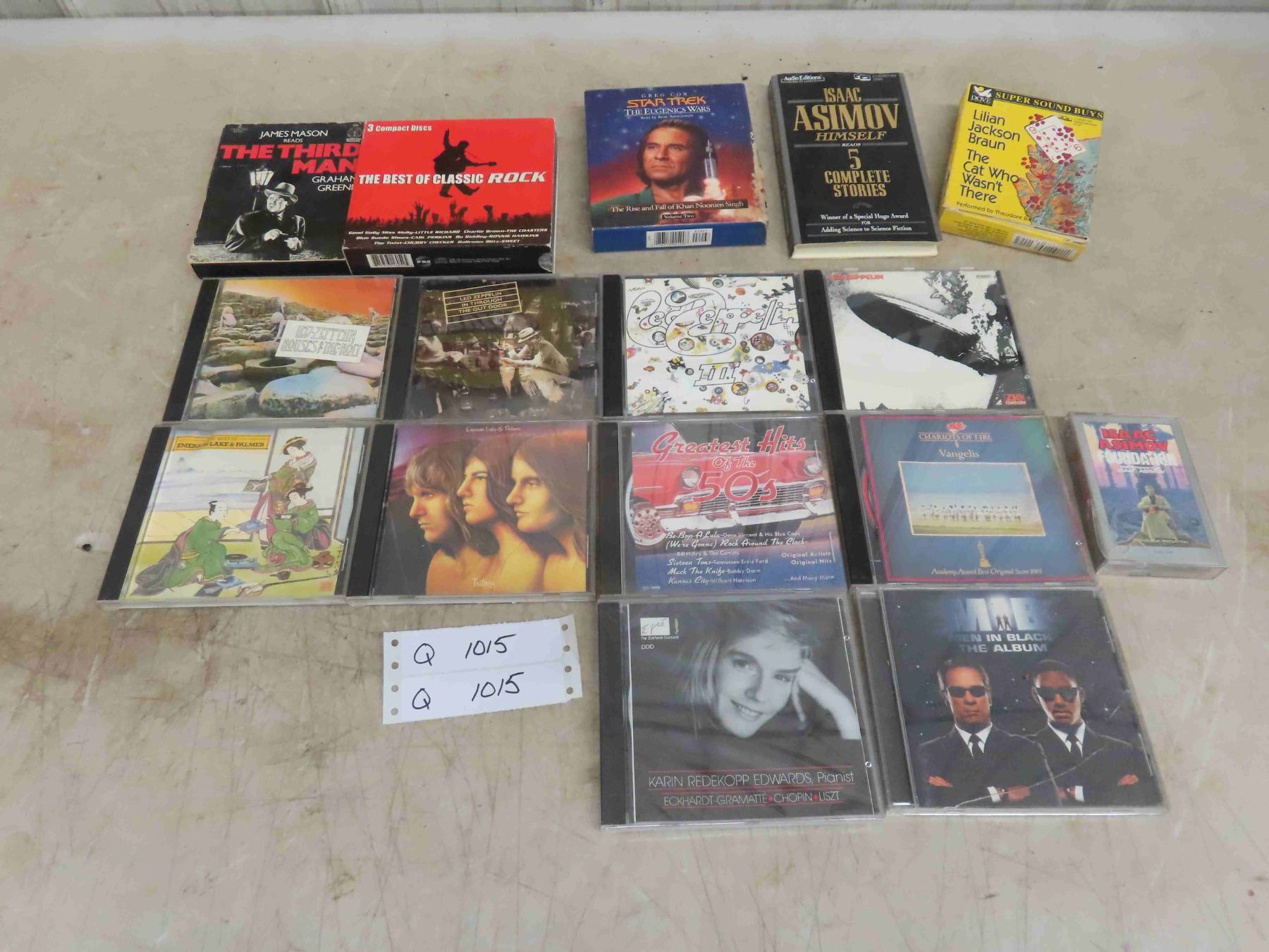 CDs : Led Zepplin, ELP, Greatest Hits of the 50s,