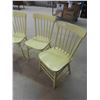 Image 2 : 3 Painted Wood Kitchen Chairs , Retro Chrome Legged Chair 