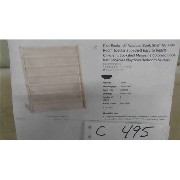 Kids Bookshelf, Wooden Book Shelf for Kids Room Toddler Bookshelf Easy to
