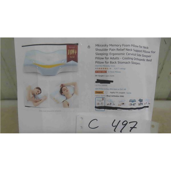 Mkicesky Memory Foam Pillow for Neck Shoulder Pain Relief Neck 