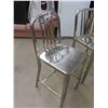 Image 2 : 4 Stainless Stools with Back Rests. Industrial Looking. 