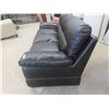 Image 2 : Leather/Leather Style Couch 90'' Wide with Ottoman 