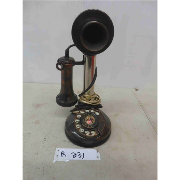 Antique Style Candle Stick Phone with Rotary Dial Up 