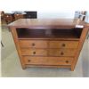 Image 1 : Oak Flat Screen TV Stand with Bottom Drawer 36'' x 42'' x 18'' 