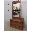 Image 1 : Antique 2 Drawer Dresser with Mirror 38x18x22" 