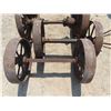 Image 2 : 4 Sets of 2 Steel Antique Wheels with Axle 19.5" 