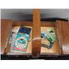 Image 2 : Vintage Wooden Sewing box with Notions 