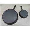 Image 2 : New- Cast Iron Wok and 2 Cast Iron Frying Pans- 