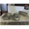 Image 1 : 3 Stainless Meat Trays (1) 6'' x 21'' x 12'' , 