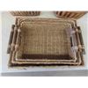 Image 2 : Wicker Baskets : 3pce Trays, Covered Hamper 