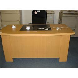 Oak Executive Desk W/inlay