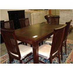 Walnut Retractable Table W/6 Chairs