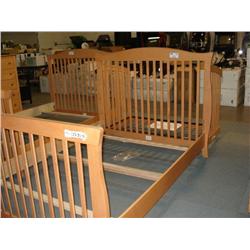 Maple Double Bed Frame C/w Baby Crib Attached