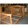 Image 1 : Maple Double Bed Frame C/w Baby Crib Attached