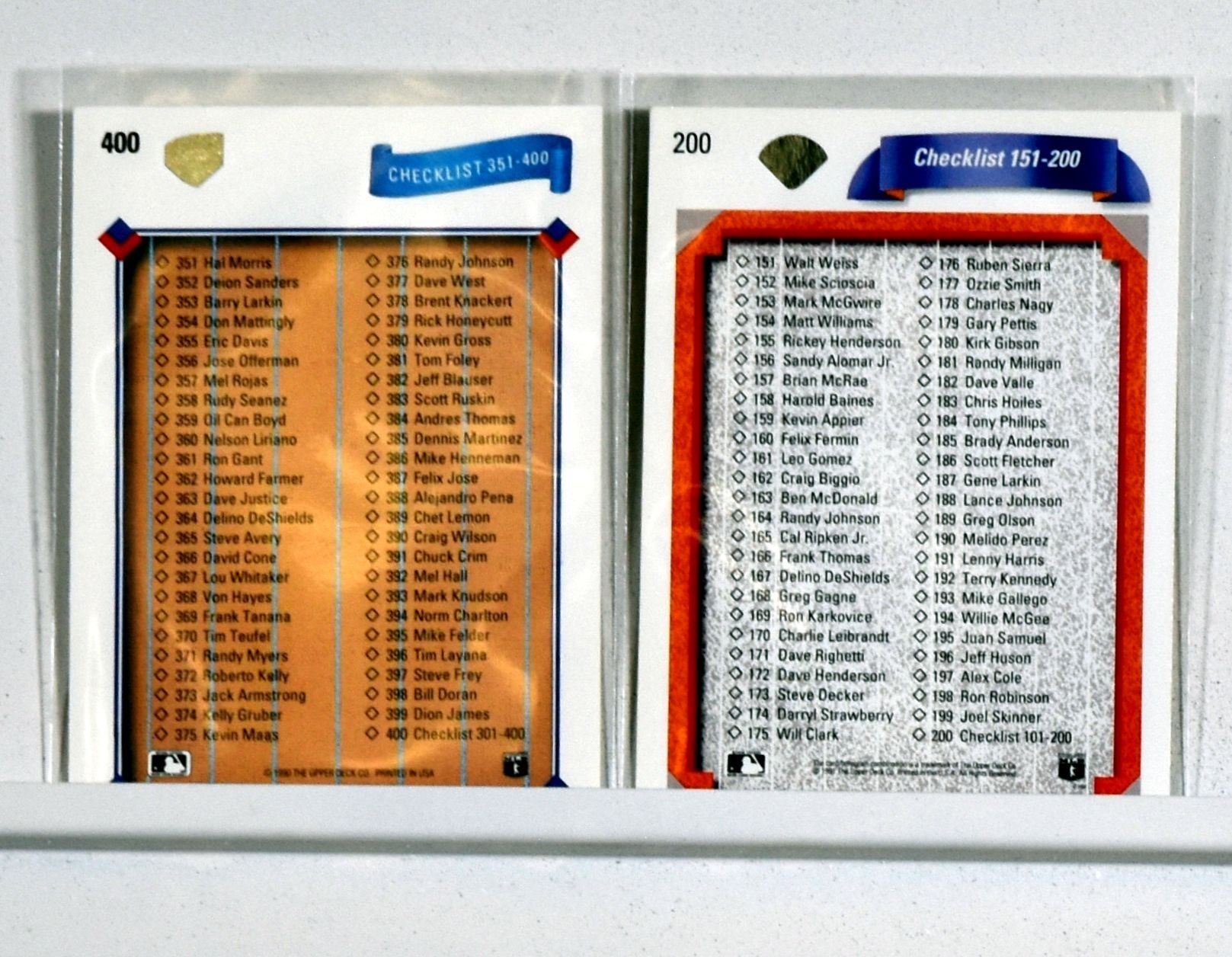 Baseball Checklist Baseball Cards - Checklists