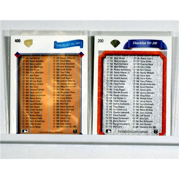 Baseball Cards - Checklists