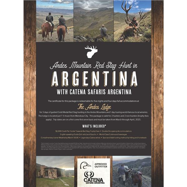 Andes Mountains Red Stag hunt