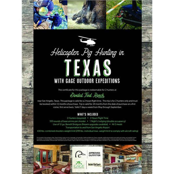 Texas Helicopter Pig Hunt for 2