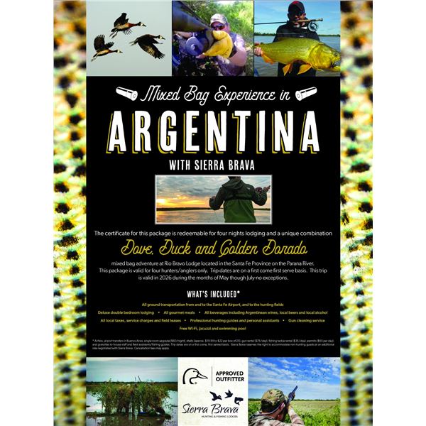 Mixed Bag Wingshooting and Fishing Adventure for Four Hunters