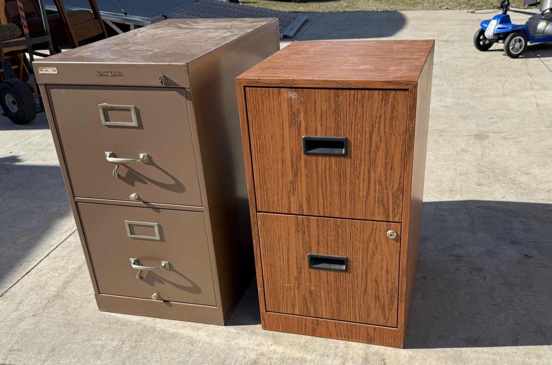 METAL, TWO-DRAWER FILING CABINETS, LOT OF TWO
