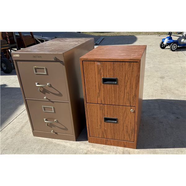 METAL, TWO-DRAWER FILING CABINETS, LOT OF TWO