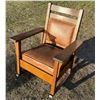 Image 2 : VINTAGE WOOD AND LEATHER ROCKING CHAIR