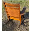 Image 5 : VINTAGE WOOD AND LEATHER ROCKING CHAIR