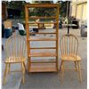 Image 1 : OPEN SIDE MISSION STYLE BOOKSHELF AND TWO BENT BACK CHAIRS