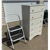 Image 4 : TALL DRESSER - FIVE DRAWERS, AND STEP LADDER