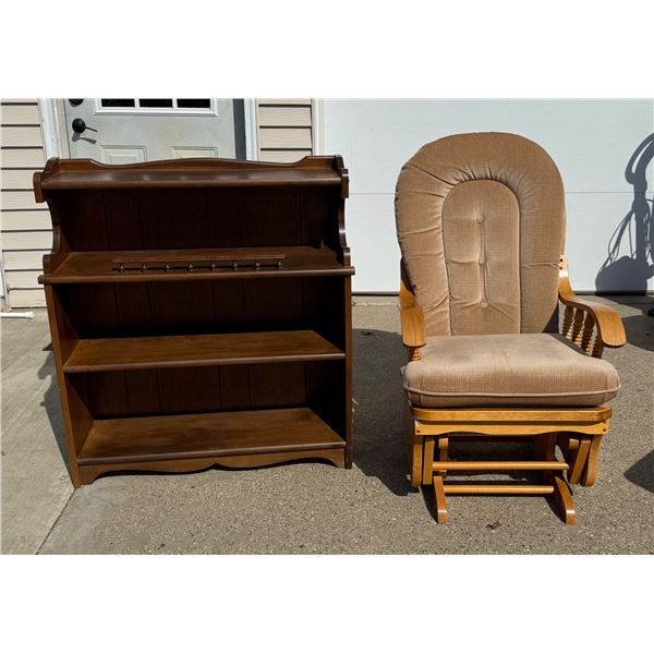 GLIDER ROCKER AND SHELF