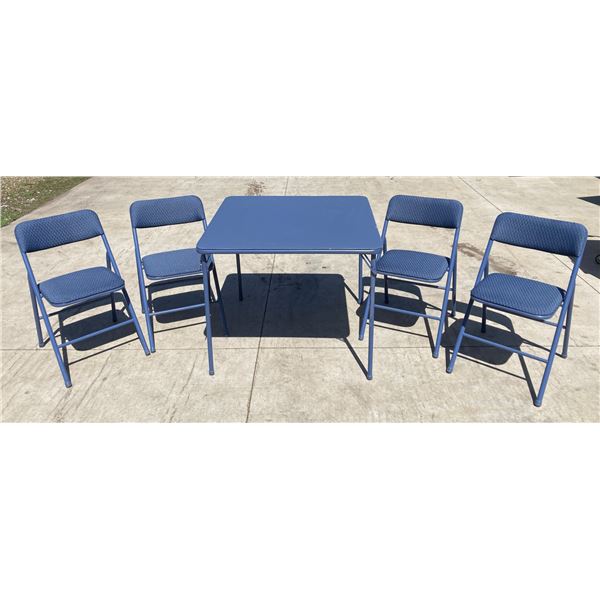 COSCO CARD TABLE WITH FOUR FOLDING CHAIRS