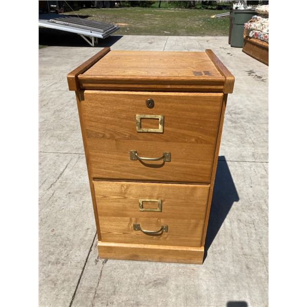WOODEN TWO-DRAWER FILING CABINET