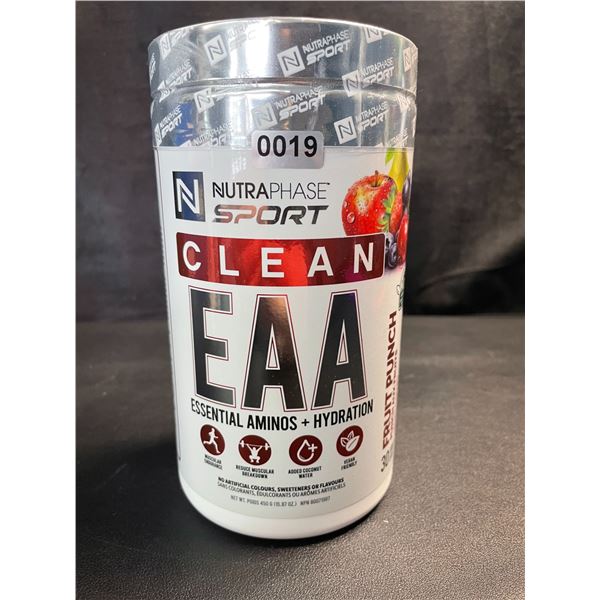 1 Tub of NutraPhase Sport Clean EAA Fruit Punch Diet Supplement - 450g (Exp: 06/2027) - New Sealed