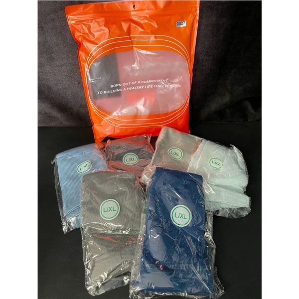 6-Pairs of Knee-High Compression Socks for Women/Men - Size L/XL - New