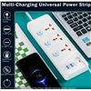 Image 4 : 1 Universal Outlet Power Strip Bar w/ 4 USB-Ports (3 USB-A & 1 Type-C), 10FT Cord; 2500W - New